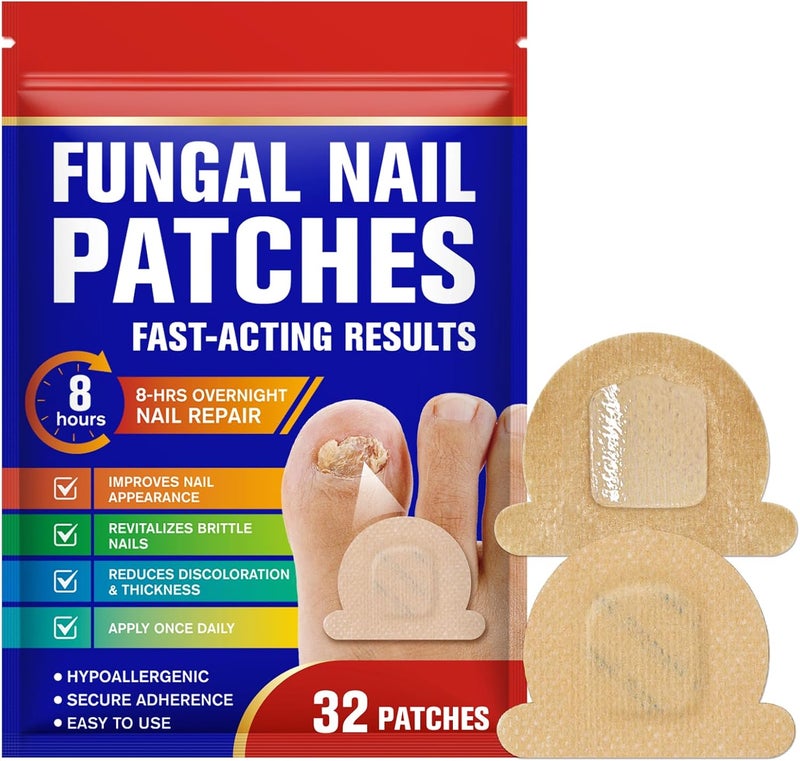 Fungal Nail Patches for Toenails 32PCS Fungal Nail Treatment Patches Nail Repair for Damaged Nails Revitalizes Brittle Nails Reduces Discoloration Thickness