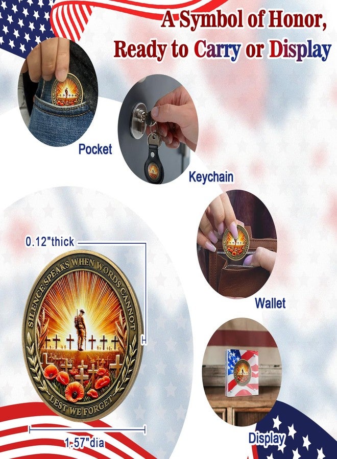 CHURYUML عملات تذكارية من CHURYUML لقدامى المحاربين - لجميع أبطالنا الشهداء، هدايا تذكارية عسكرية للرجال والنساء وجنود الجيش المحاربين القدامى، هدايا وطنية ليوم الذكرى، رمز تذكاري - Image 4