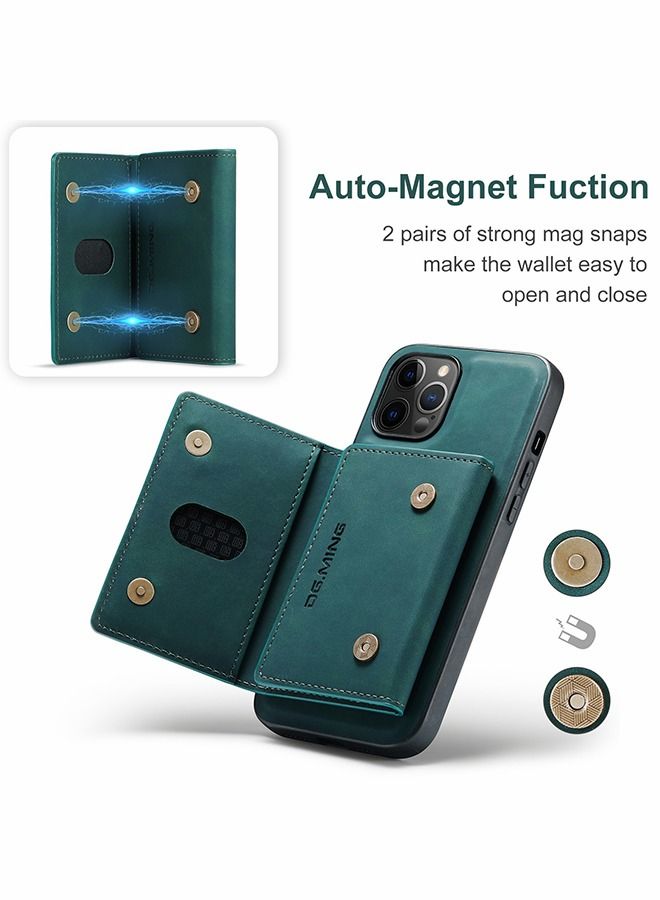 For Iphone 14 Pro Max Case, 2 in 1 Clutch Wallet Cover, Vintage Slim Leather Case Magnetic Detachable Tri-Fold Wallet Phone Shell, Iphone 14 Pro Max 6.7 Leather Case with Card Holder Pocket Slim Case  - Image 5