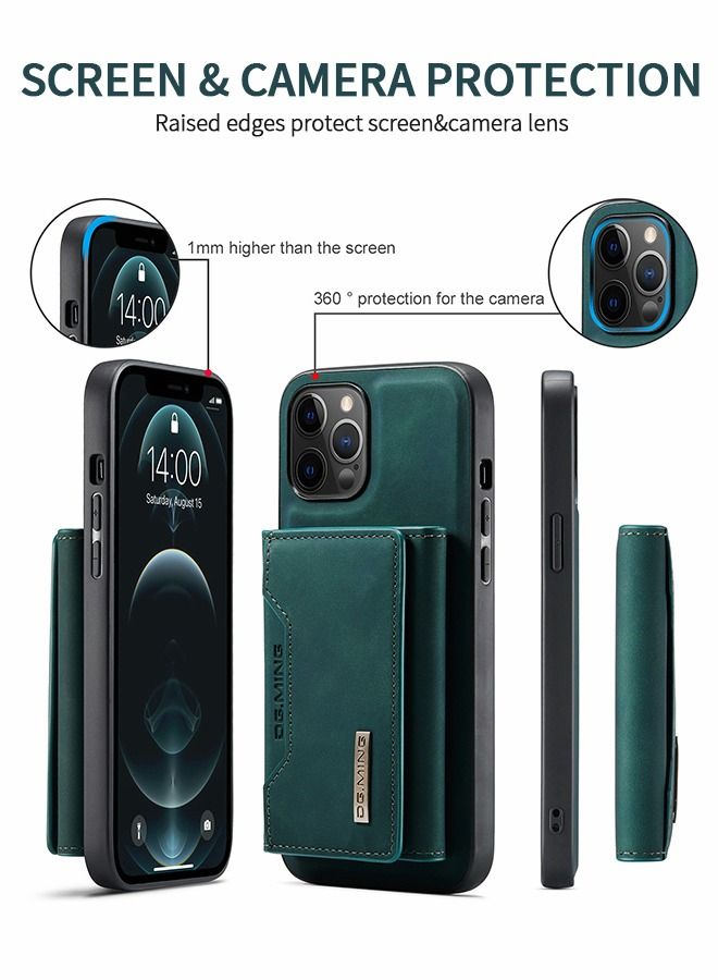 For Iphone 14 Pro Max Case, 2 in 1 Clutch Wallet Cover, Vintage Slim Leather Case Magnetic Detachable Tri-Fold Wallet Phone Shell, Iphone 14 Pro Max 6.7 Leather Case with Card Holder Pocket Slim Case  - Image 2