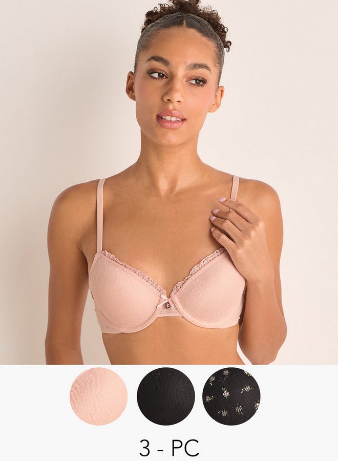 Splash FAV Set of 3 - Lace Detail Plunge Bra - Image 1