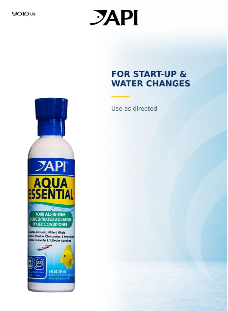 API Aqua Essential 8 oz Aquarium Water Conditioner, 237 ml All-in-One Tap Water Treatment, Removes Chlorine, Chloramine, Ammonia, Nitrite & Nitrate, Instant, Fresh & Saltwater - Image 4