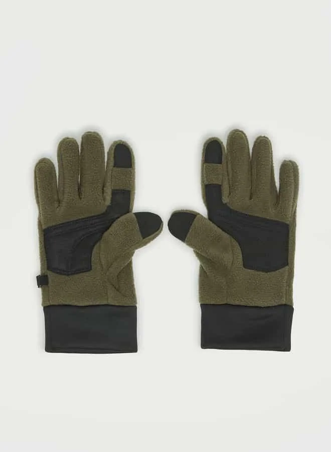 Kappa Kappa Textured Panelled Gloves with Logo Detail