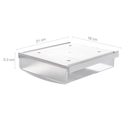 oddpod™ Under desk attachable Hidden Plastic Drawer & Self-Adhesive DIY Secret Desk Organiser/Slide out Storage Tray for Home & Office - Large (White) - Image 3