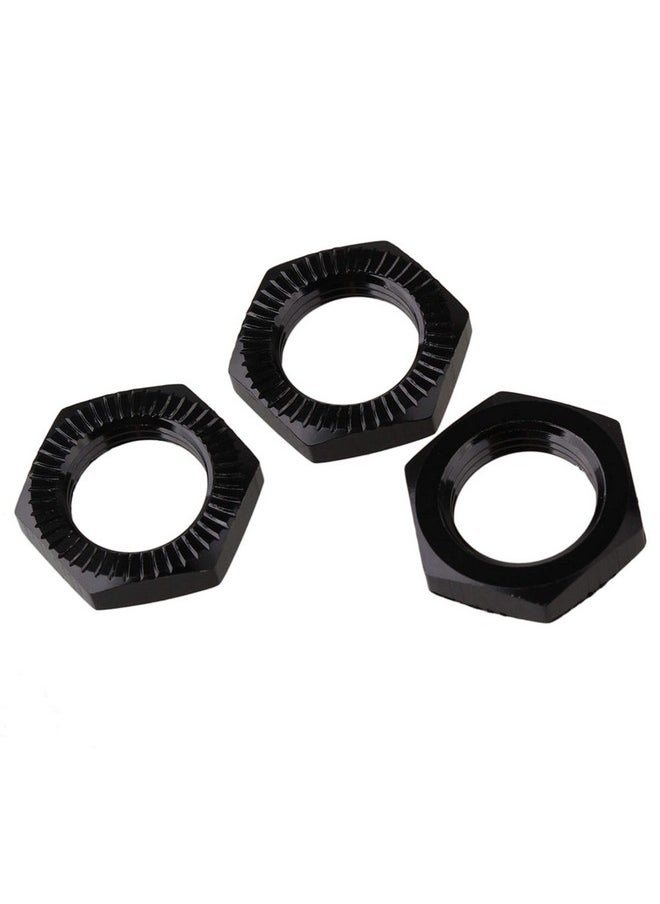 Mxfans 4Pcs Fits Rc 1/8 Model Car 17Mm Aluminum Alloy Wheel Hex Hub Nut N10169 Black  - Image 2