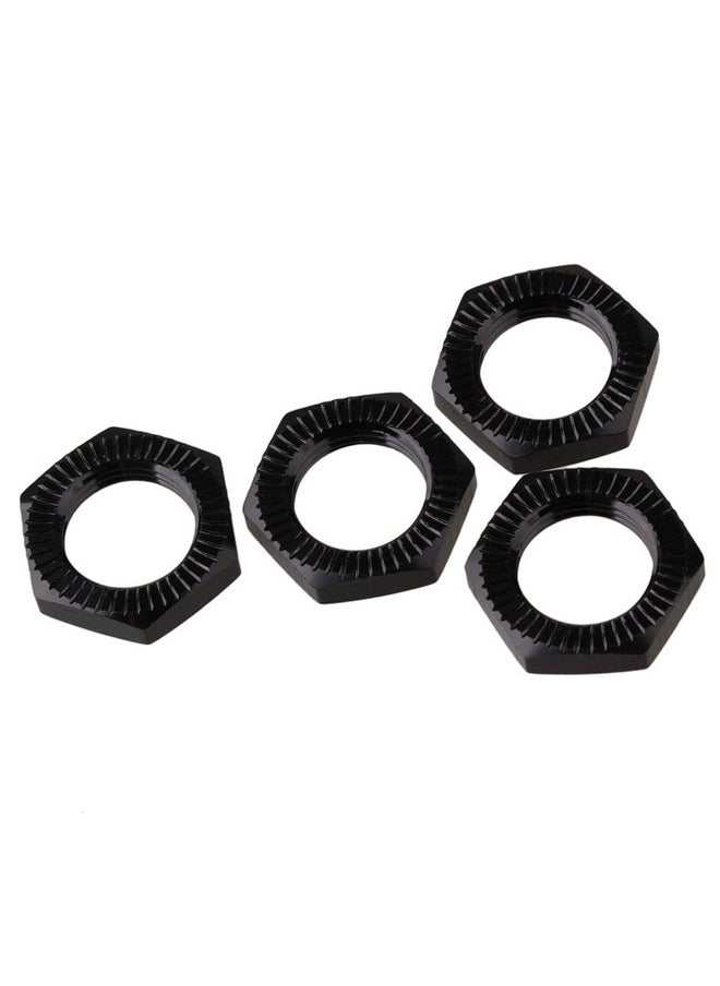 Mxfans 4Pcs Fits Rc 1/8 Model Car 17Mm Aluminum Alloy Wheel Hex Hub Nut N10169 Black  - Image 1