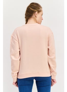 Pepe Jeans Women Crew Neck Embroidered Logo Long Sleeves Sweatshirt, Dusky Pink  - Image 4