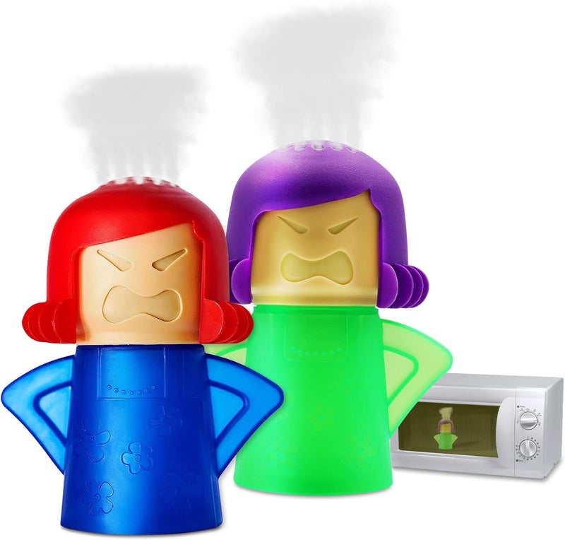 Abnaok Microwave Cleaner, 2 PCS Angry Mama Microwave Cleaner Microwave Oven Steam Cleaner Easily Clean in Minutes Cleans Add Vinegar and Water for Home or Office with English Manual - Image 1