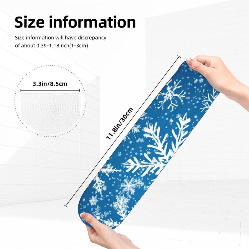 Winter Snowflake Lion And Lioness Crew Socks Soft Warm Breathable Boot Socks For Women Men - Image 3