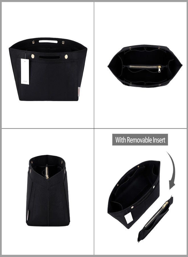 إزتيجو منظم حقيبة ZTUJO لحقيبة le pliage، متوافق مع حقيبة Longchamp Le Pliage ذات المقبض العلوي S/M، وحقيبة الكتف S/L (أسود، صغير للمقبض S) - Image 4