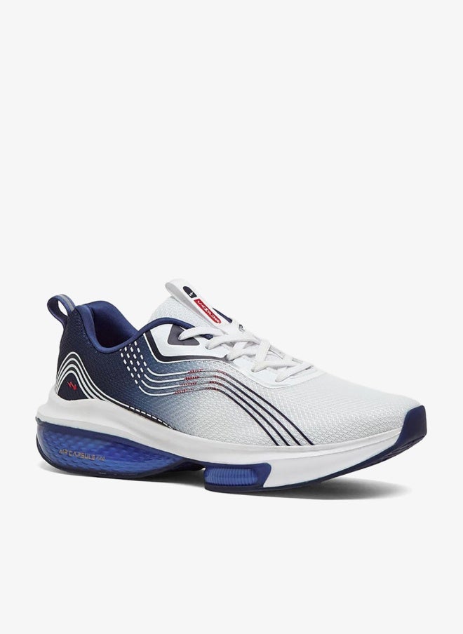 Campus OG-01 Men's Retro Court Sneakers – Cushioned Sole, Lace-Up – White/Navy - Image 1