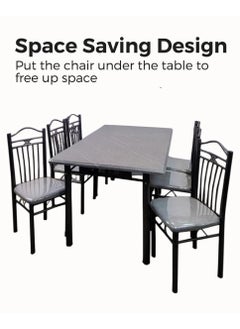 Living Set of 7 Piece, Dining Table With 6 Chairs Set 150*90 CM  - Image 3