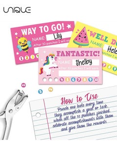 Unique Behavior Punch Cards for Kids Classroom, Pack of 250 Reward Punch Cards - Incentive and Loyalty Cards for Business, Classroom, and Students - Student Awards, Teachers - 2 x 3 inches, 5 Styles  - Image 4