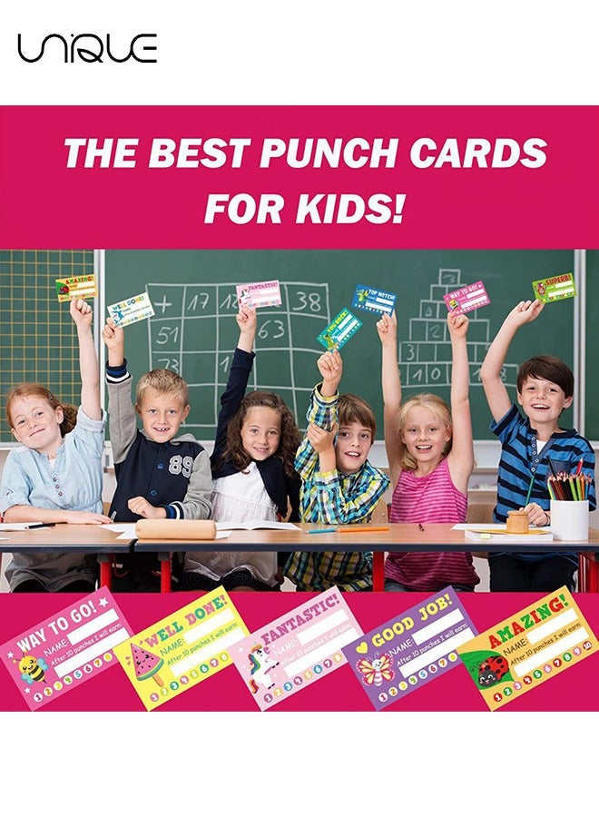 يونيك بطاقات السلوك المثقوبة للأطفال ، حزمة من 250 بطاقة مثقوبة للمكافآت - بطاقات الحوافز والولاء للأعمال والفصول الدراسية والطلاب - جوائز الطلاب ، المعلمون - 2 × 3 بوصات ، 5 أنماط - Image 5