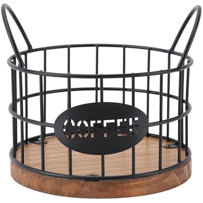 ريحني حامل كبسولات قهوة سعة كبيرة سلة كبسولات قهوة حديثة مع قاعدة خشبية منظم تخزين القهوة لسطح المكتب المنزلي في بار القهوة - Image 1