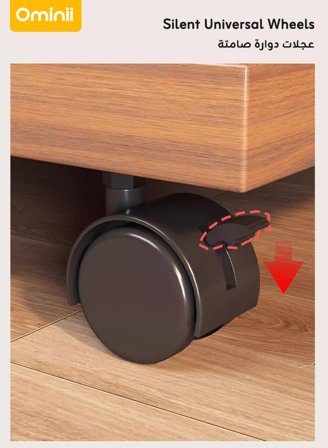 Ominii Small Side Table, C Shaped End Table for Sofa and Bed, TV Tray Table with Metal Frame for Couch, Living Room, Bedroom 45*30*63CM, 40×30×60cm  - Image 2