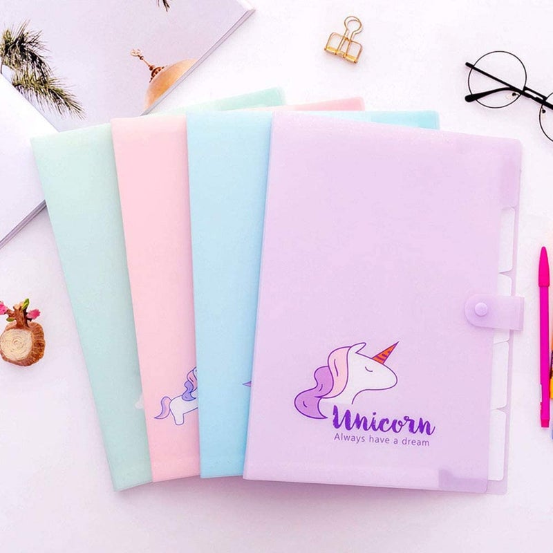 Return Gifts for Girls (1 Pcs) File Folder for Kids, Unicorn Theme Folder for Girls, Birthday Gifts Pouch for Kids, Document File Folder for Kids