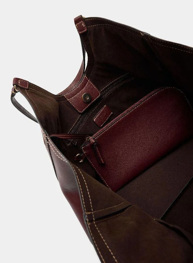 PARFOIS Red Plain shopper bag with pouch for Women | Best Price UAE