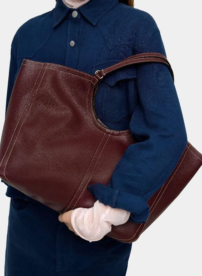 PARFOIS Red Plain shopper bag with pouch for Women | Best Price UAE