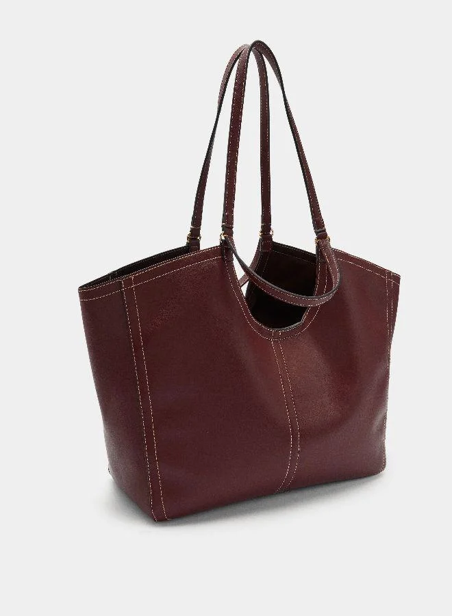 PARFOIS Red Plain shopper bag with pouch for Women | Best Price UAE