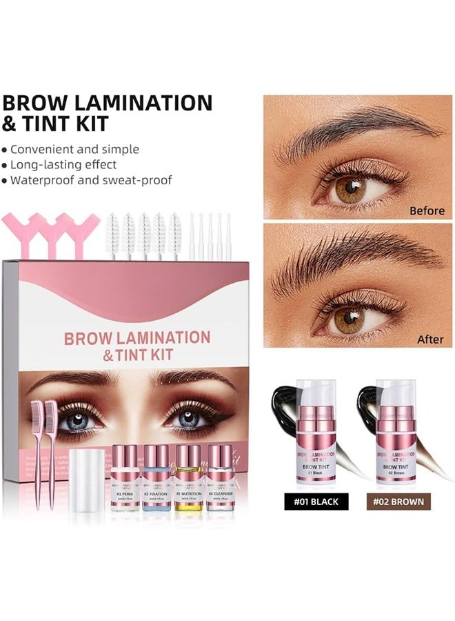 ibcccndc Brow Lamination Kit, 2 In 1 DIY Eyebrow Lamination Kit with Black & Brown Colors for Fuller Thicker Brows, Professional Eyebrow Perming Kit for Salon & Home Use, Lasts Up to 6 Weeks - Image 3