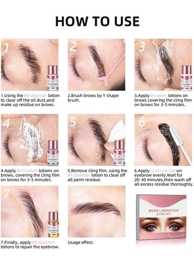 ibcccndc Brow Lamination Kit, 2 In 1 DIY Eyebrow Lamination Kit with Black & Brown Colors for Fuller Thicker Brows, Professional Eyebrow Perming Kit for Salon & Home Use, Lasts Up to 6 Weeks - Image 5