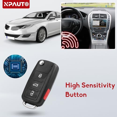 NPAUTO بديل مفتاح NPAUTO يناسب 2011-2016 فولكس فاجن جيتا، جولف، جي تي آي، إيوس، سي سي، باسات، توارغ، بيجل، مفتاح دخول بدون مفتاح للتحكم عن بعد لبدء السيارة، NBG010180T، 5K0837202AE/AK - Image 5