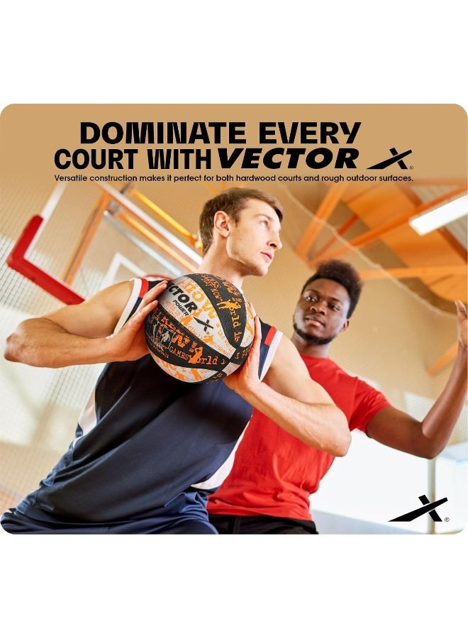 Vector X Power Basketball (Black-White-Orange) - Image 4
