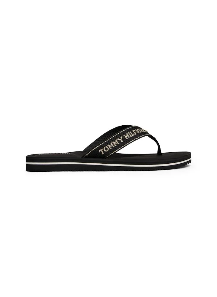تومي هيلفيغر Jacquard Logo Fine Cleat Flip-Flops