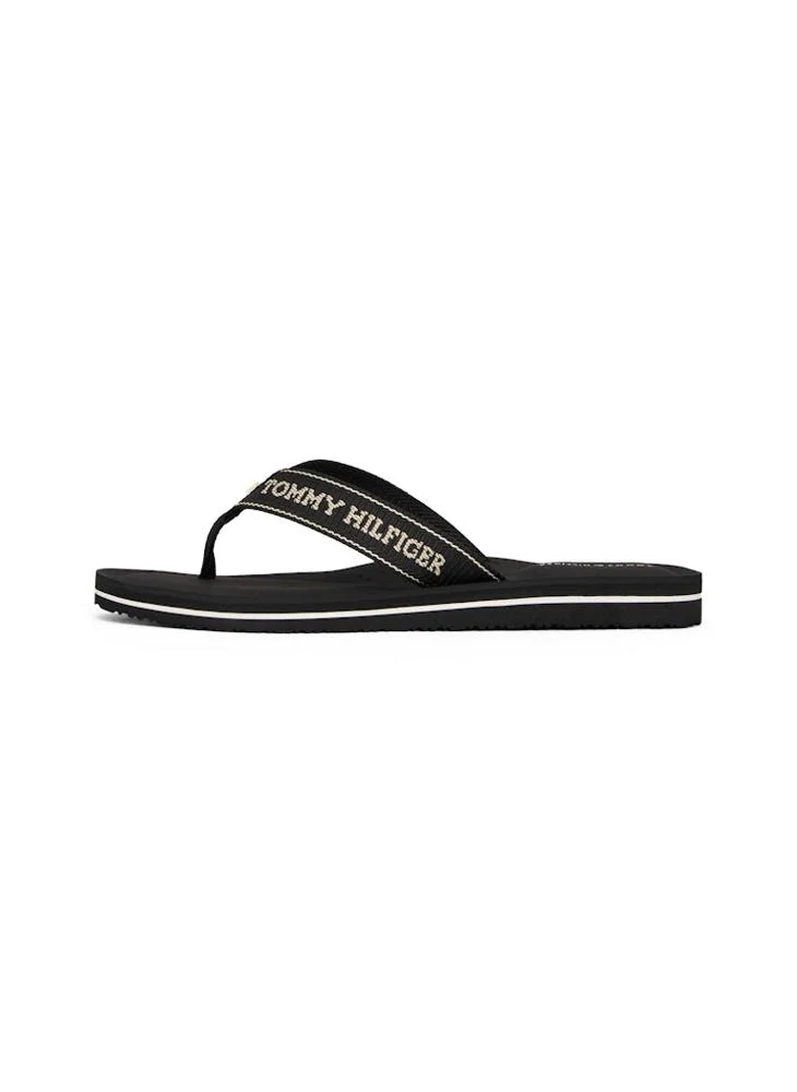 تومي هيلفيغر Jacquard Logo Fine Cleat Flip-Flops