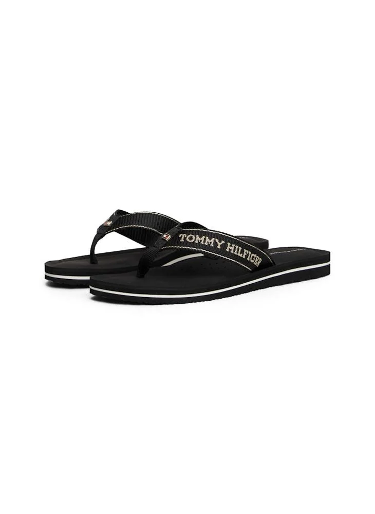 تومي هيلفيغر Jacquard Logo Fine Cleat Flip-Flops
