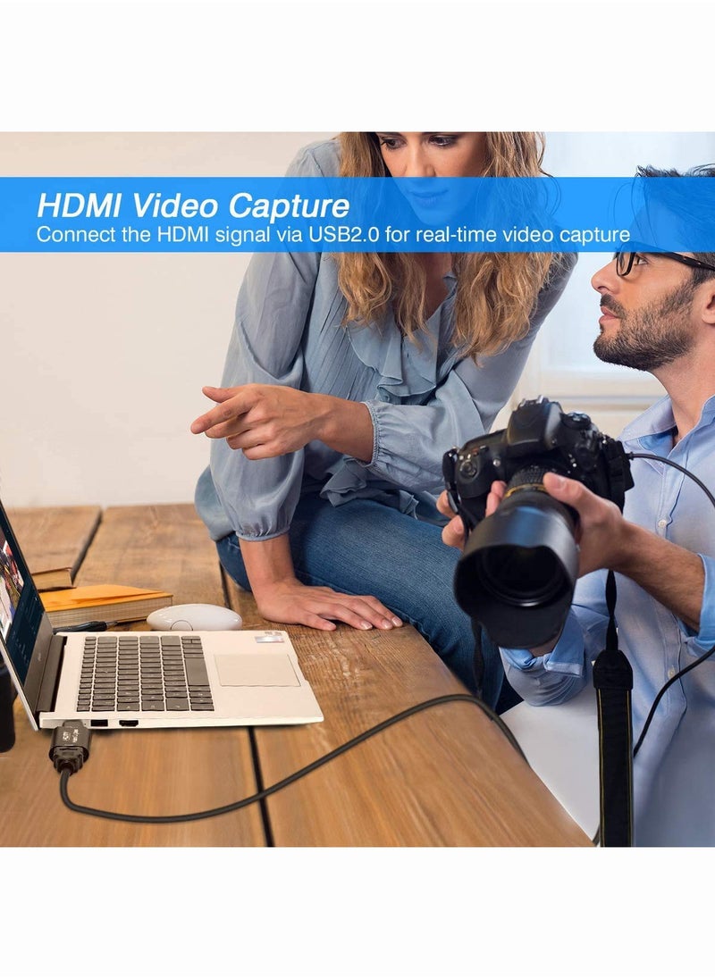 ESSAGER - 4K HDMI Video Capture Card, HDMI to USB 3.0 Record Capture Device, 1080P 60FPS Record Capture Device Adapter, HD HDMI Video Capture Card Hdmi to USB Capture Card 1080p Game Live Video Recording OBS - Image 1