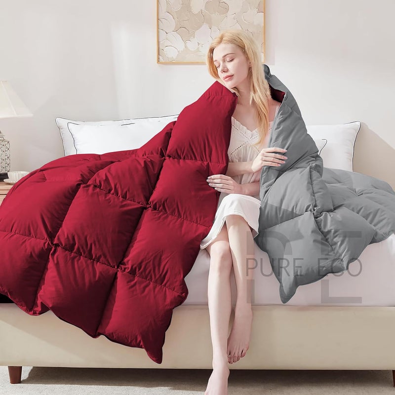 BEDDY FUSION 500 GSM Winter Comforter Double Bed Size 90X100 Premium Collection Heavy Winter Comforter 500 GSM Microfiber Fill DuvetBlanket Double Bed BurgundySilver Grey Color - Image 3