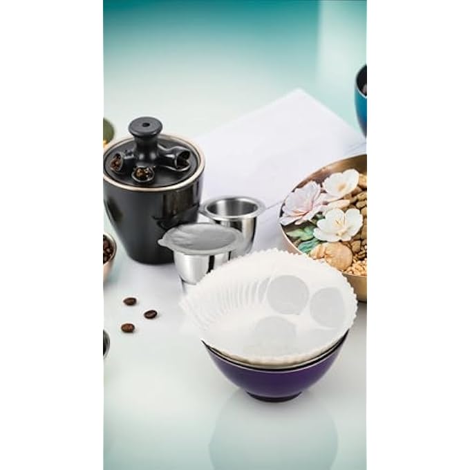 ريحني أغطية من رقائق الألومنيوم لكبسولات الإسبريسو القابلة لإعادة الاستخدام، متوافقة مع آلات نسبرسو الأصلية، 100 قطعة من ملصقات إعادة التعبئة - Image 4