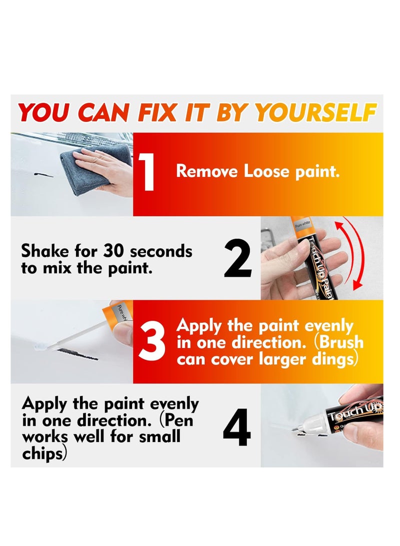 AirYoung طلاء ترميم السيارات، مزيل خدوش السيارة السريع والسهل للخدوش العميقة، إصلاح خدوش طلاء السيارة 2 في 1 للسيارات، طلاء السيارات لإزالة خدوش السيارة (أسود) - Image 4