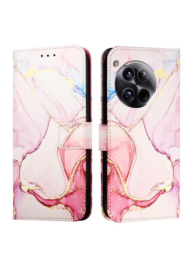 S-TOP Case For OnePlus 12 5G Global PT003 Marble Pattern Flip Leather Phone Case - Image 2