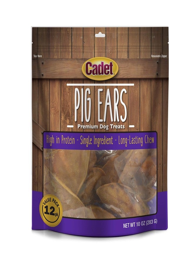 Cadet Natural Pig Ears for Dogs, Long Lasting & Natural Chew Treats for Dogs, 12 Count - Image 1