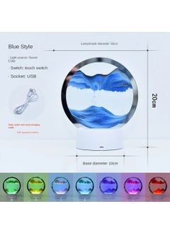 Keyfim Shop Custom 3D Moving Sand Art Picture Round Glass Deep Sea Sandscape Hourglass Quicksand Craft Flowing Sand Painting Office  - Image 5