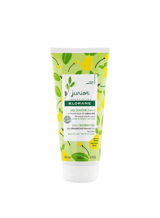 Klorane Junior 2-in-1 Shower Gel Pear 200ml - Image 1