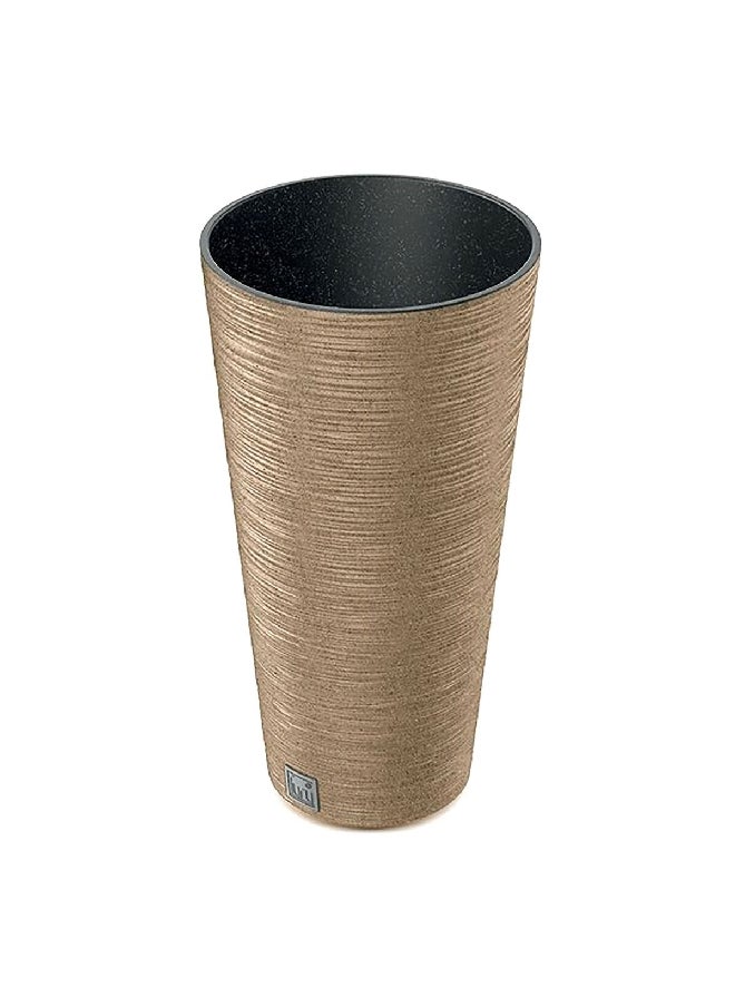 بروسبير بلاست - أصيص زهور خشبي سليم إيكو من فورو مع ملحق بني وأسود 27 لتر DFRH300W-4665W - Image 1