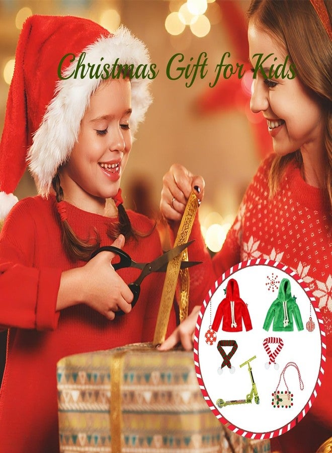 WanBigVa 6Pcs Christmas Elf Doll Accessories Set for Boys and Girls Elf Clothes Outfit with Sweatshirt,Scarves,Wooden Swing, Novelty Fun Christmas Elf Accessory for Kids Doll Xmas Decorations - Image 5