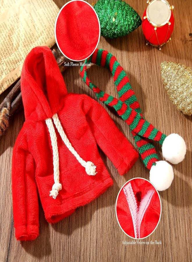 WanBigVa 6Pcs Christmas Elf Doll Accessories Set for Boys and Girls Elf Clothes Outfit with Sweatshirt,Scarves,Wooden Swing, Novelty Fun Christmas Elf Accessory for Kids Doll Xmas Decorations - Image 4