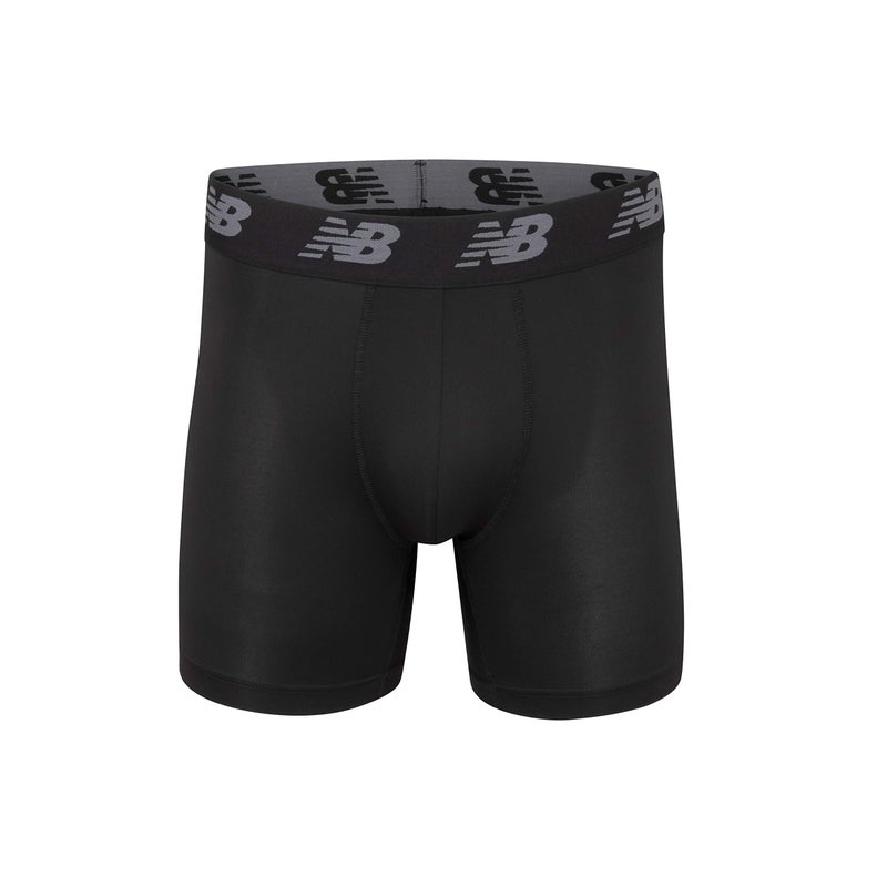New Balance Men's 5" Performance No Fly Boxer Brief (4 Pack), Black/Black/Black/Black, X-Large - Image 2