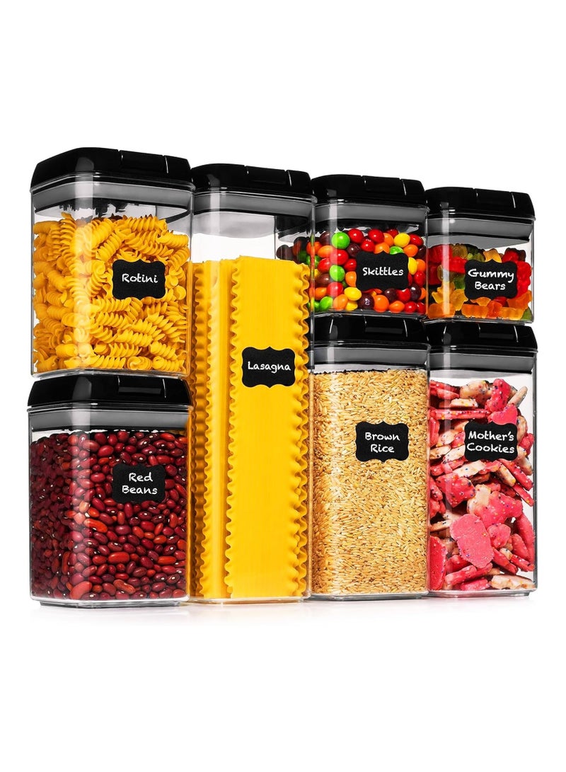Airtight Food Storage Container Set - 7 Piece Set Clear Plastic Containers with Easy Lock Lids, for Kitchen Pantry Organization and Storage - Image 1