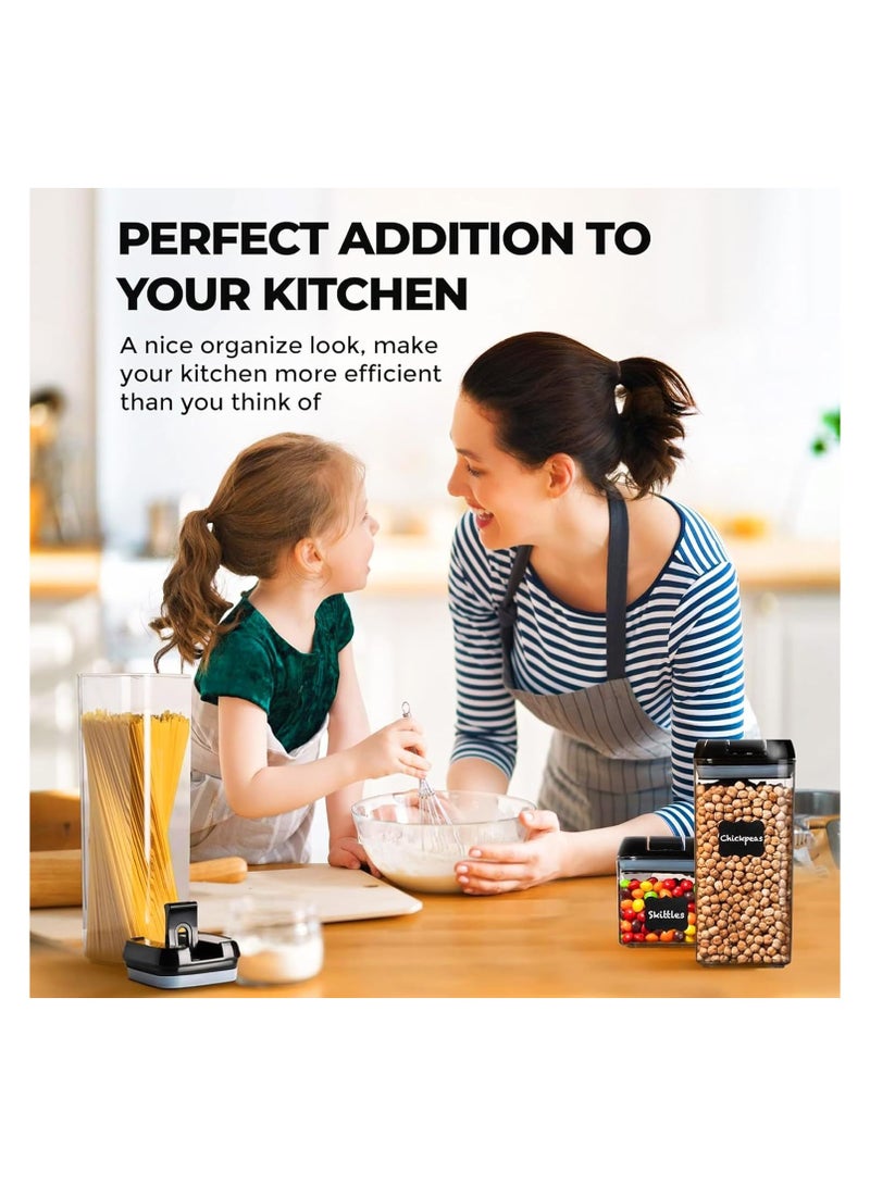 Airtight Food Storage Container Set - 7 Piece Set Clear Plastic Containers with Easy Lock Lids, for Kitchen Pantry Organization and Storage - Image 4