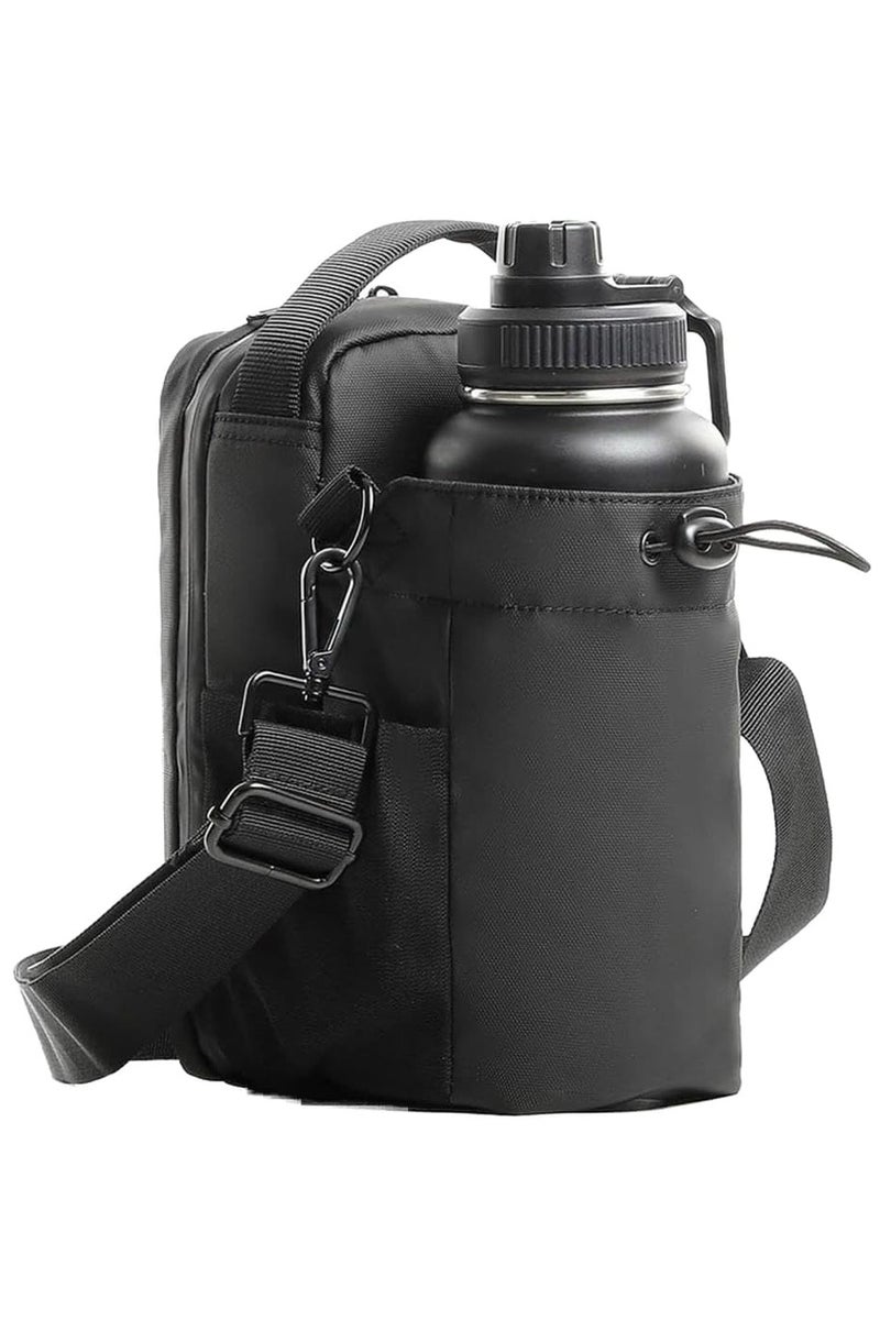 Tradeo Magnetic Gym Bag with Water Bottle Holder, Black, Seamless Magnetic Backing, Multiple Storage Pockets - Image 1