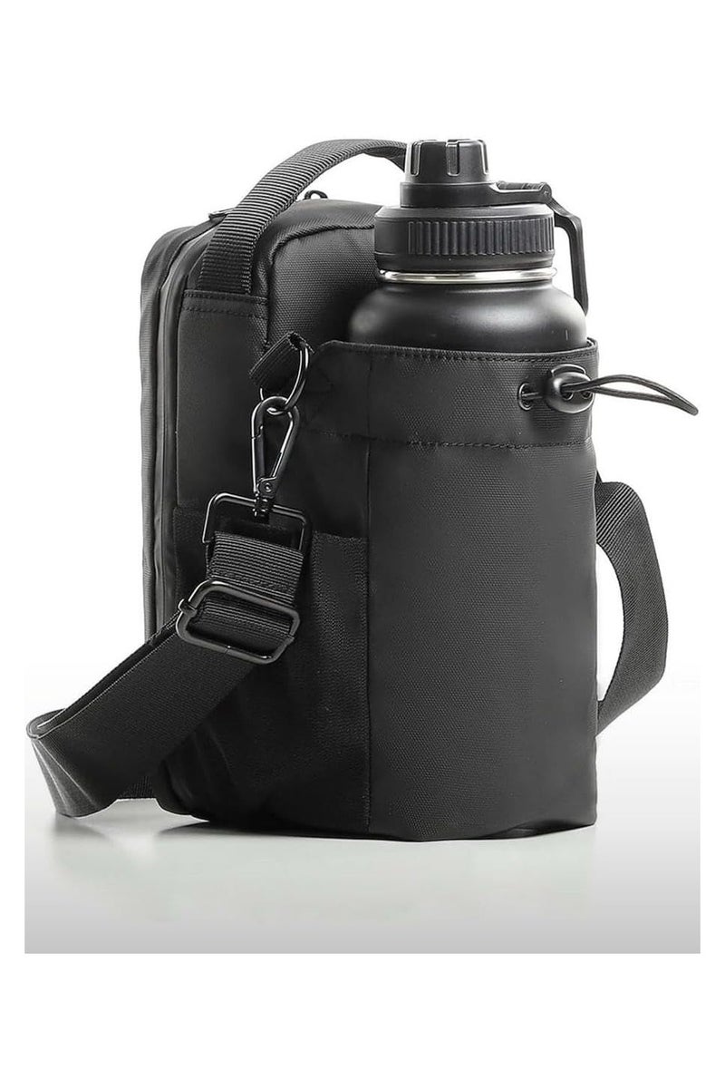 Tradeo Magnetic Gym Bag with Water Bottle Holder, Black, Seamless Magnetic Backing, Multiple Storage Pockets - Image 2