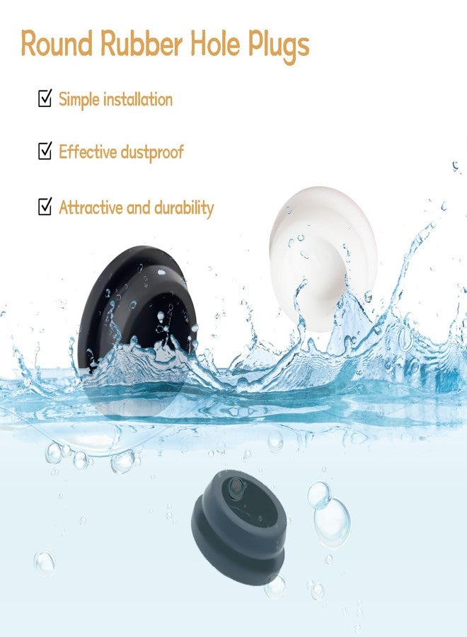 zDwfDc 62PCS 6 Sizes White Rubber Hole Plugs for Round Holes Silicone Plugs, 1" 3/4" 5/8" 1/2" 3/8" 1/4" Round Rubber Plug Snap Locking, Used for Furniture DD036-w - Image 4