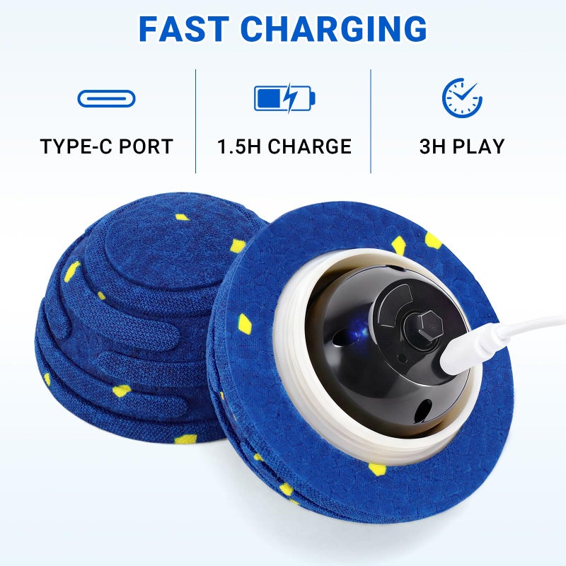 PETSWEET Smart Interactive Dog Toy with Remote Control, E-TPU Toy Ball for Aggressive Chewers, Automatic Moving, IPX6 Waterproof, Rechargeable Rolling Ball for Small/Medium/Large Dogs, BLU&YLW - Image 3
