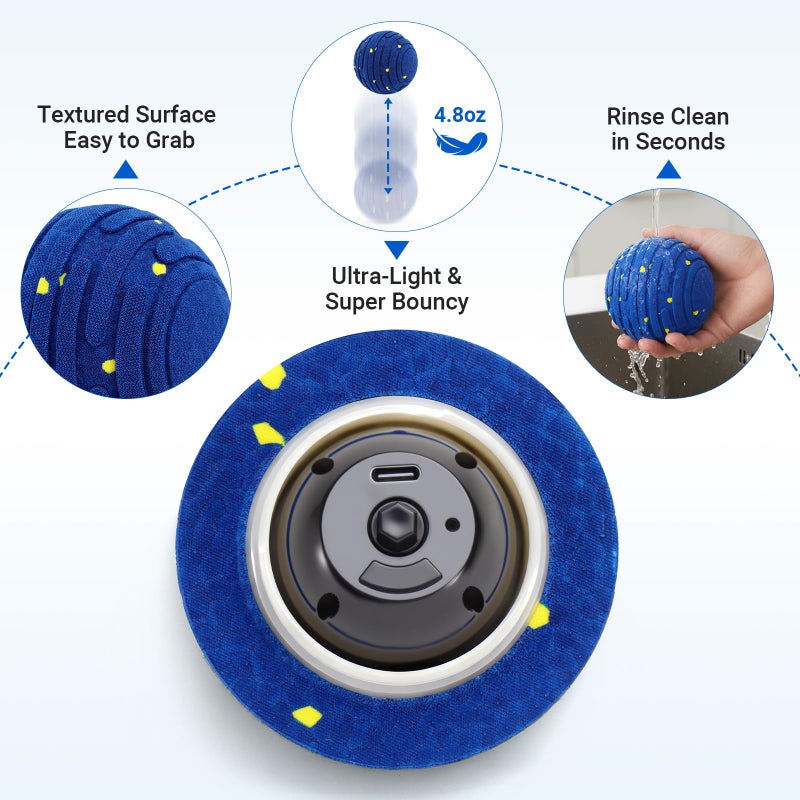 PETSWEET Smart Interactive Dog Toy with Remote Control, E-TPU Toy Ball for Aggressive Chewers, Automatic Moving, IPX6 Waterproof, Rechargeable Rolling Ball for Small/Medium/Large Dogs, BLU&YLW - Image 5